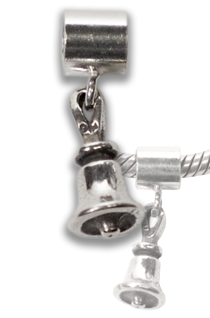 Handbell Charm Bead and Spacer – Sterling Silver, Pandora compatible