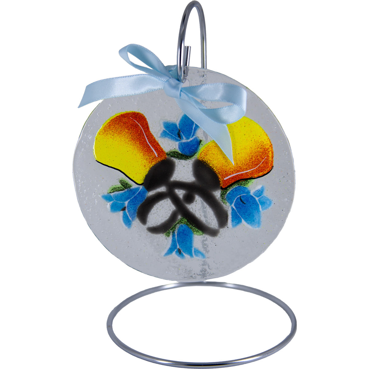 Glass Handbell Suncatcher - Blue Bellflowers from Handbell Services