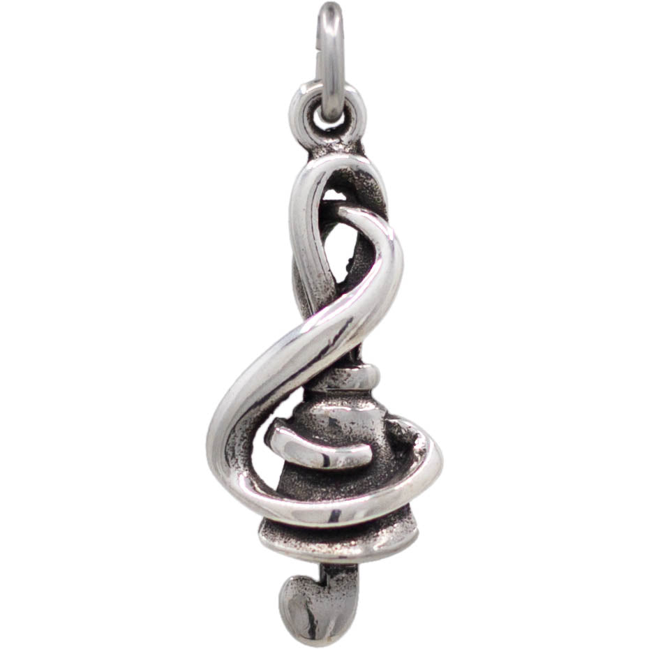 Handbell and Treble Clef Charm - Sterling Silver