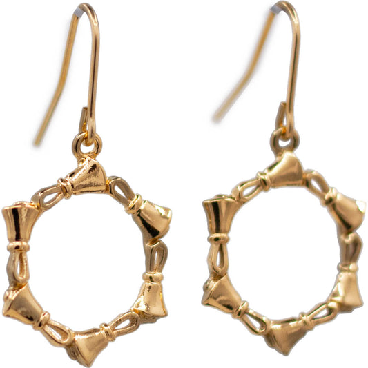 Handbell Earrings - Circle of Bells, Gold Vermeil