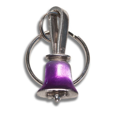 Handbell Keyring - Pewter with Enamel Finish - purple