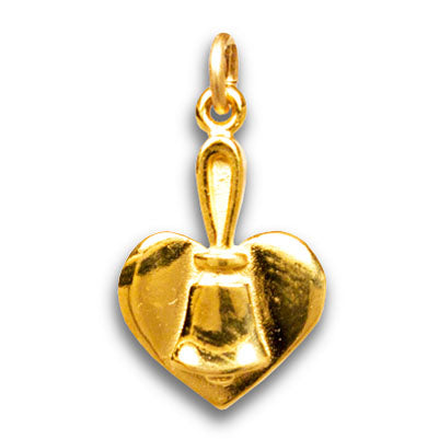 Handbell and Heart Charm - Gold Vermeil