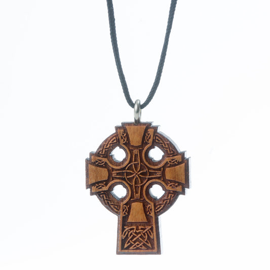 Handbell Wooden Cross Pendant