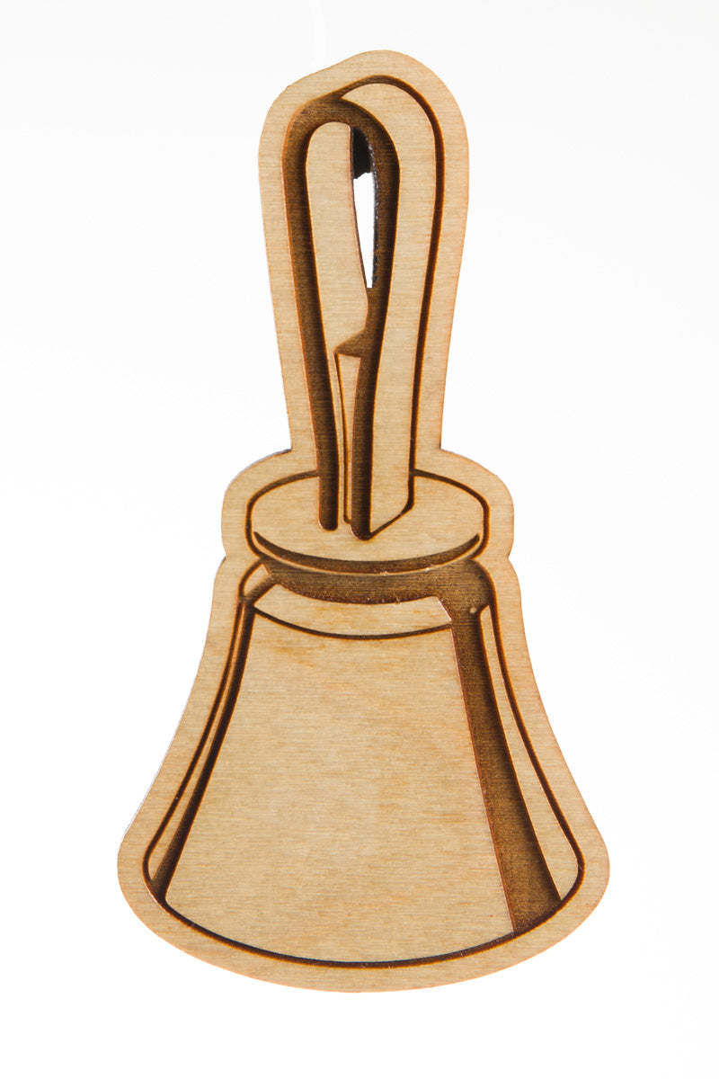 Wooden Handbell Magnet - 3 in.