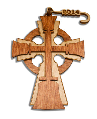 Wooden Ornament - Handbell Cross