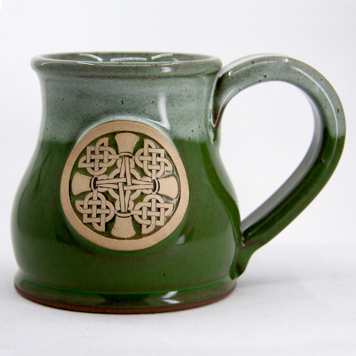 Stoneware Mug with Handbell and Celtic Knot Design