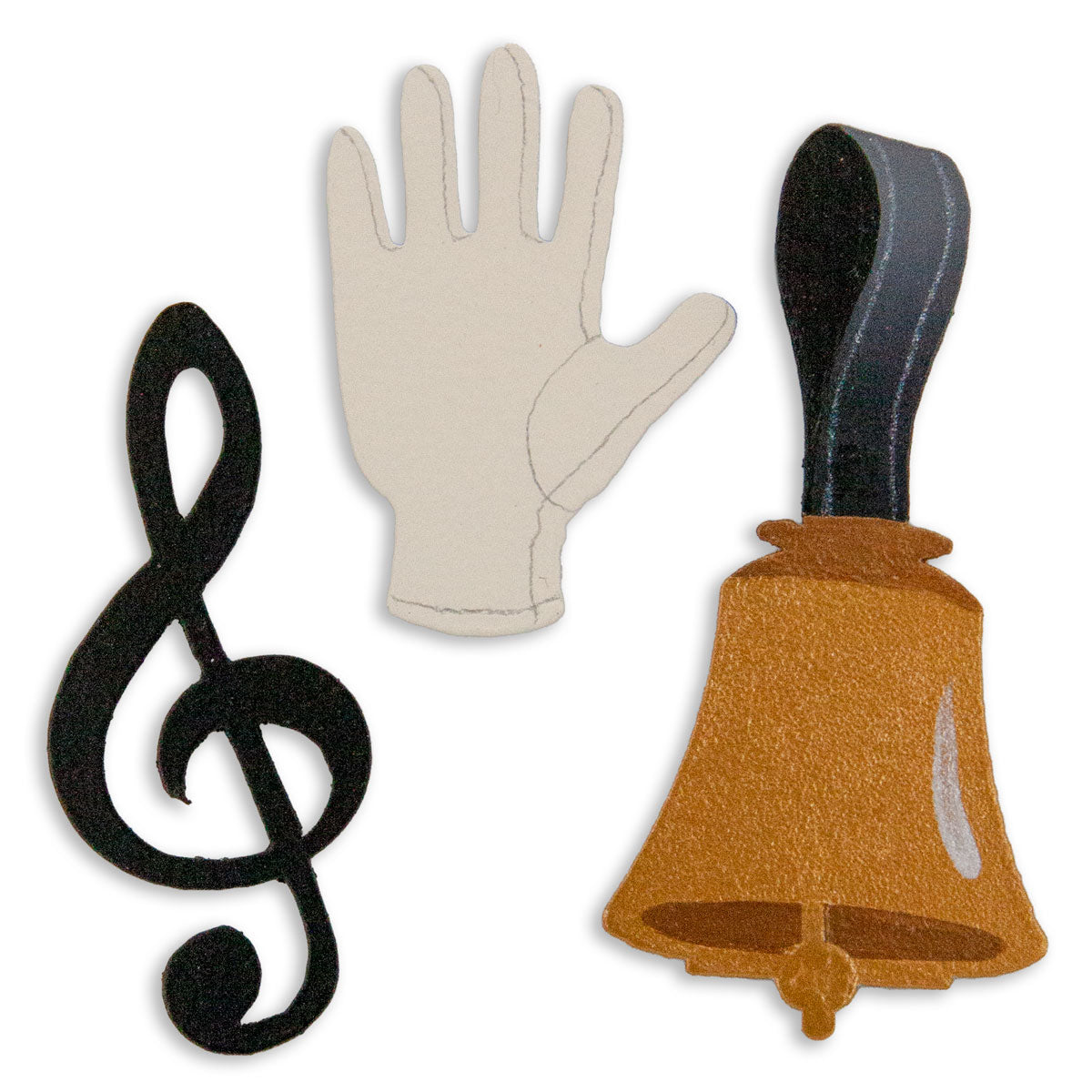 Metal Art Magnets - Handbell, Treble Clef, and Glove