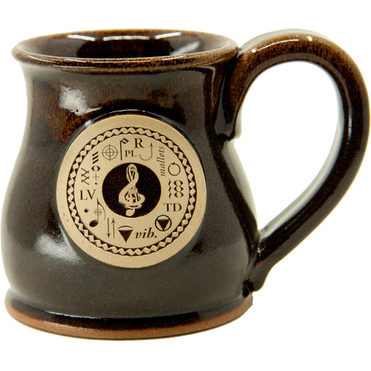 Stoneware Mug with Treble Clef, Handbell, and Techniques Design - desert night