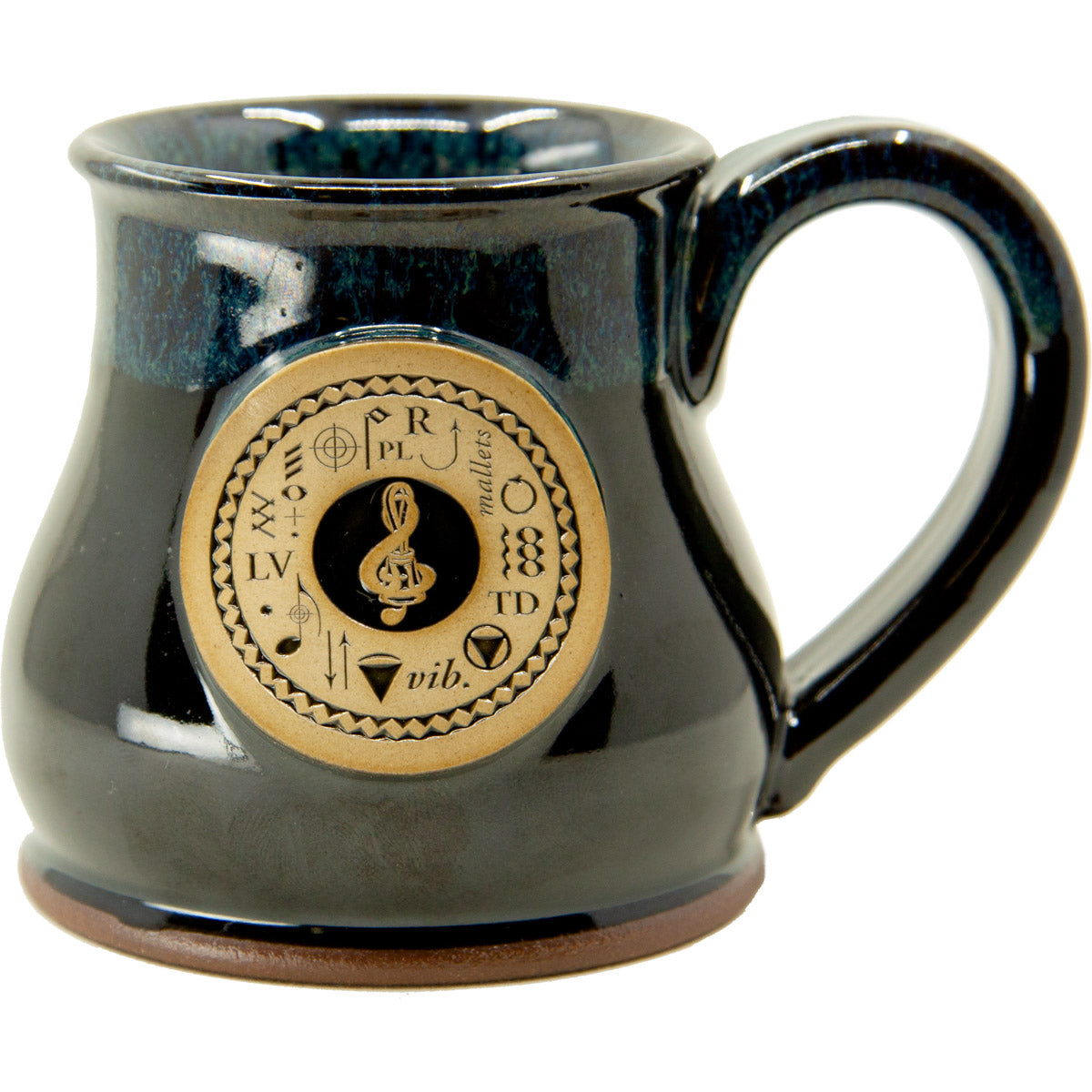 Stoneware Mug with Treble Clef, Handbell, and Techniques Design - galaxy night